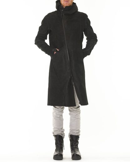 LEON EMANUEL BLANCK LEB Distortion Overundercoat Lined DIS OUC 01 M men coat parka herren mantel horse sharpened halbrau black hide m 5