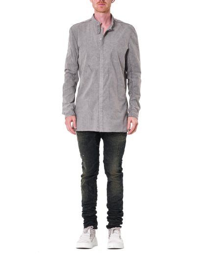 BORIS BIDJAN SABERI BBS SHIRT1 F1501M Men Shirt Herren Hemd cotton linen elastan carbon grey hide m 3