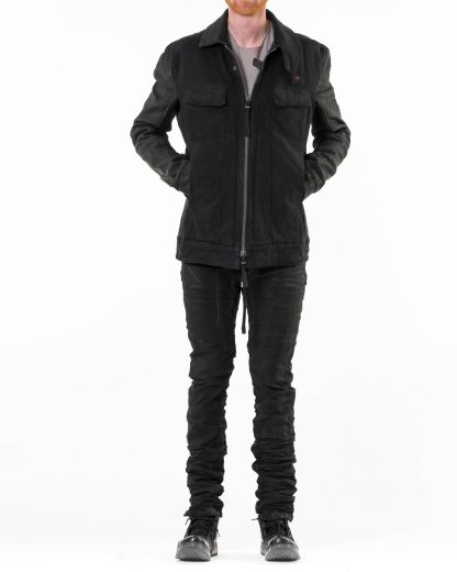 BORIS BIDJAN SABERI BBS TEJANA1.3 FKU10001 FMM20020 T men jacket herren jacke exclusively cotton perforated horse leather full black hide m 4