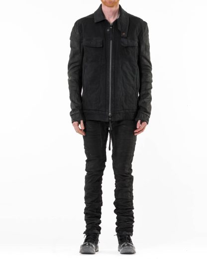 BORIS BIDJAN SABERI BBS TEJANA1.3 FKU10001 FMM20020 T men jacket herren jacke exclusively cotton perforated horse leather full black hide m 5