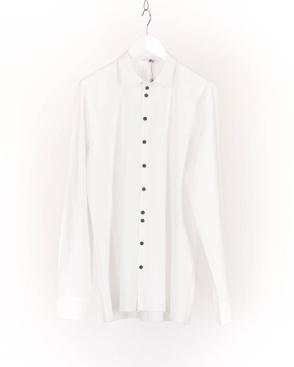 LABEL UNDER CONSTRUCTION Men Invisible Buttonholes Shirt 39FMSH32 BERU 39FW Herren Hemd cotton white hide m 2