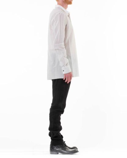 LABEL UNDER CONSTRUCTION Men Invisible Buttonholes Shirt 39FMSH32 BERU 39FW Herren Hemd cotton white hide m 4