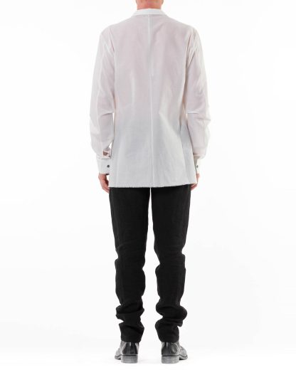 LABEL UNDER CONSTRUCTION Men Invisible Buttonholes Shirt 39FMSH32 BERU 39FW Herren Hemd cotton white hide m 5