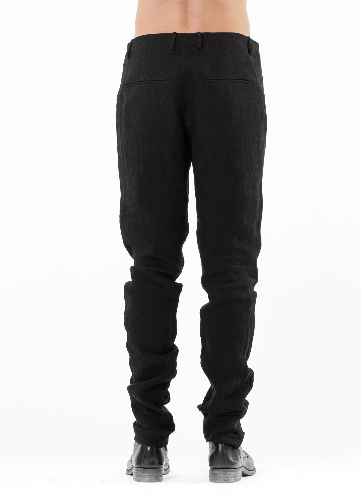 hide-m | Label Under Construction One Cut Pants, black linen