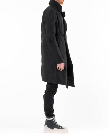 LEON EMANUEL BLANCK LEB DIS M OC 01 Men Distortion Officer Coat Herren Mantel cotton ea vinyl twill black hide m 6