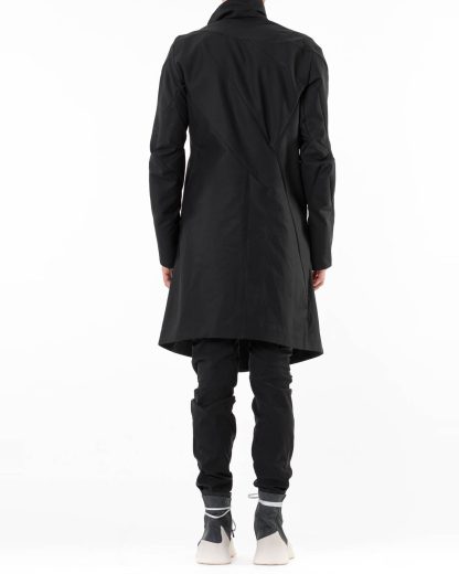 LEON EMANUEL BLANCK LEB DIS M OC 01 Men Distortion Officer Coat Herren Mantel cotton ea vinyl twill black hide m 7