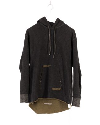 TAICHI MURAKAMI Men Moment Sweat Parka Oversize Hooded Sweater Herren Hoody DNA Paper Fleece printed paper cotton black olive hide m 2