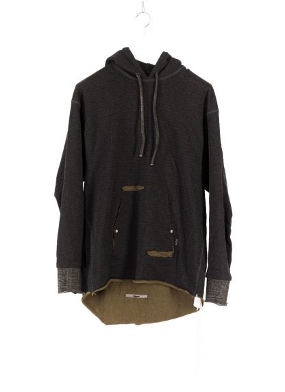 TAICHI MURAKAMI Men Moment Sweat Parka Oversize Hooded Sweater Herren Hoody DNA Paper Fleece printed paper cotton black olive hide m 2
