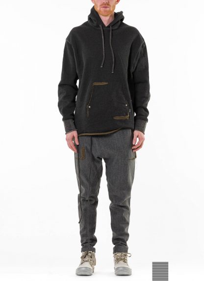 TAICHI MURAKAMI Men Moment Sweat Parka Oversize Hooded Sweater Herren Hoody DNA Paper Fleece printed paper cotton black olive hide m 3