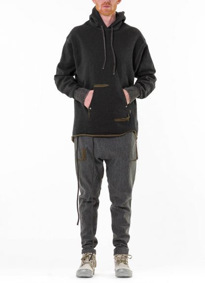 TAICHI MURAKAMI Men Moment Sweat Parka Oversize Hooded Sweater Herren Hoody DNA Paper Fleece printed paper cotton black olive hide m 4