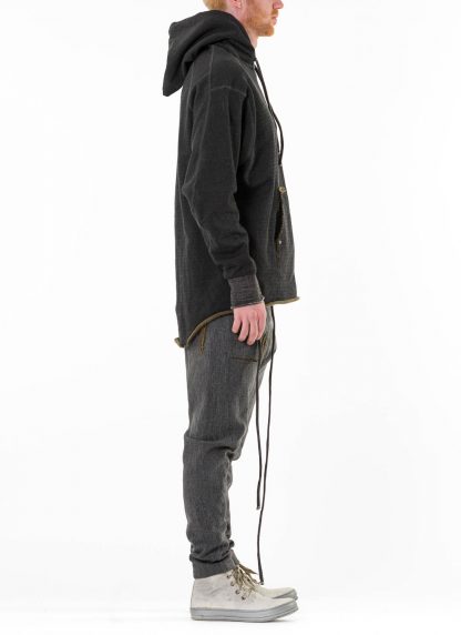 TAICHI MURAKAMI Men Moment Sweat Parka Oversize Hooded Sweater Herren Hoody DNA Paper Fleece printed paper cotton black olive hide m 5