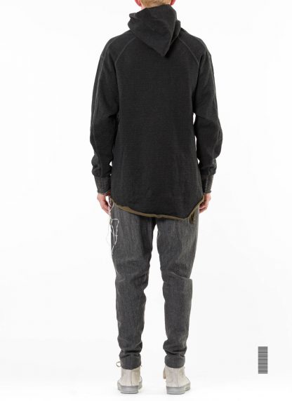 TAICHI MURAKAMI Men Moment Sweat Parka Oversize Hooded Sweater Herren Hoody DNA Paper Fleece printed paper cotton black olive hide m 6