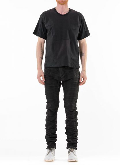 PROPOSITION CLOTHING CL 0157 Men TShirt overdyed patched unpatched cotton jersey black grey hide m 7