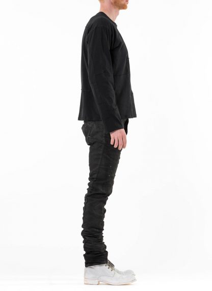 PROPOSITION CLOTHING CL 0173 Men Long Sleeve Top Shirt Tshirt Herren overdyed patched organic bamboo cotton jersey black hide m 4