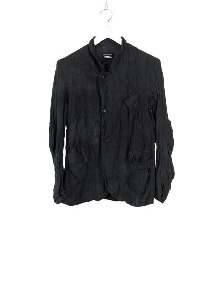 PROPOSITION CLOTHING CL 0184 Men Jacket Herren Jacke Blazer hand dyed floppy soft linen cotton black hide m 2
