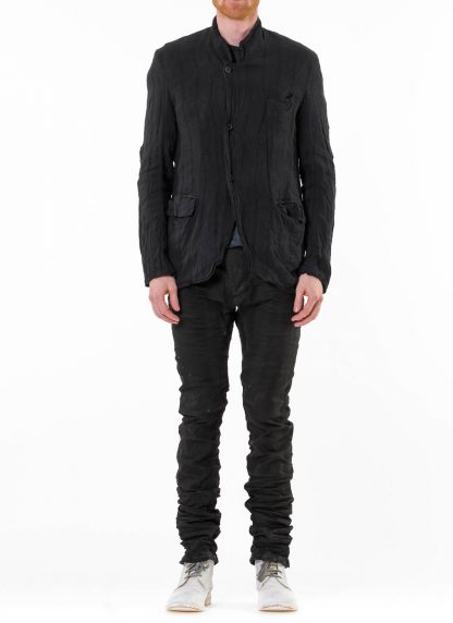 PROPOSITION CLOTHING CL 0184 Men Jacket Herren Jacke Blazer hand dyed floppy soft linen cotton black hide m 5