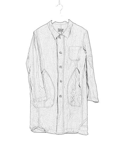 PROPOSITION CLOTHING Men CL 0165 Dust Coat Herren Mantel patched overdyed vintage sail cotton grey hide m 1
