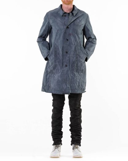 PROPOSITION CLOTHING Men CL 0165 Dust Coat Herren Mantel patched overdyed vintage sail cotton grey hide m 7