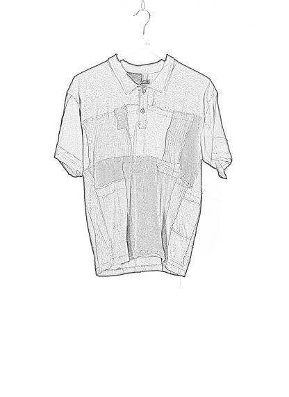PROPOSITION CLOTHING Men CL 0190 Polo Shirt Herren Tshirt short sleeve overdyed patched vintage cotton black hide m 1