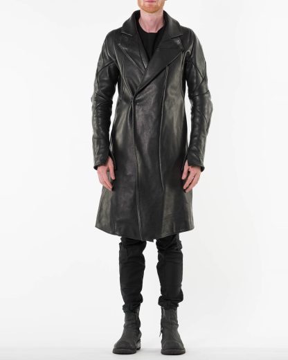 LEON EMANUEL BLANCK LEB Men Distortion Officer Coat DIS M OC 01 Herren Mantel Jacke Jacket guidi horse full grain lather black hide m 4