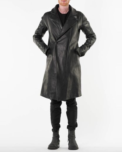 LEON EMANUEL BLANCK LEB Men Distortion Officer Coat DIS M OC 01 Herren Mantel Jacke Jacket guidi horse full grain lather black hide m 5