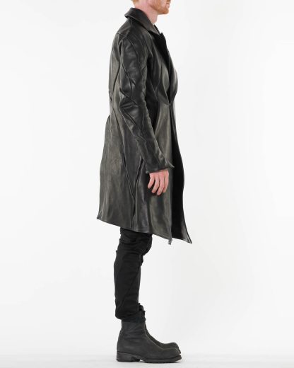 LEON EMANUEL BLANCK LEB Men Distortion Officer Coat DIS M OC 01 Herren Mantel Jacke Jacket guidi horse full grain lather black hide m 6