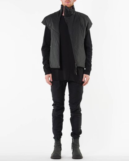 LEON EMANUEL BLANCK LEB Men Explosion Down Vest DIS M EV 01 herren jacke weste jacket waxed cotton black hide m 3