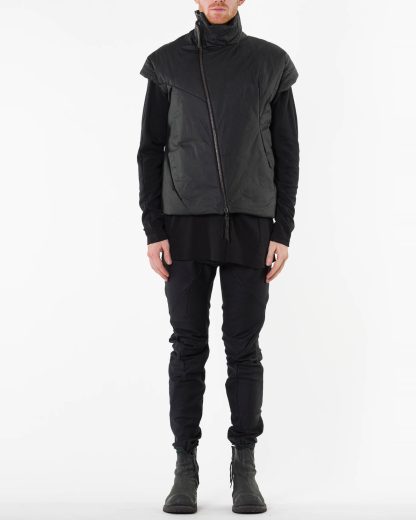 LEON EMANUEL BLANCK LEB Men Explosion Down Vest DIS M EV 01 herren jacke weste jacket waxed cotton black hide m 4