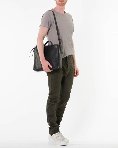 MA Maurizio Amadei 25cm Zipped Brief Case BC101 VA bag tasche vachetta cow leather black hide m 6