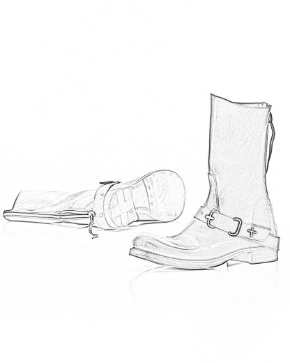 MA Maurizio Amadei Men Goodyear Tall Buckle Back Zip Boot S1C3Z CU Herren Schuh Stiefel Shoe horse leather black hide m 2