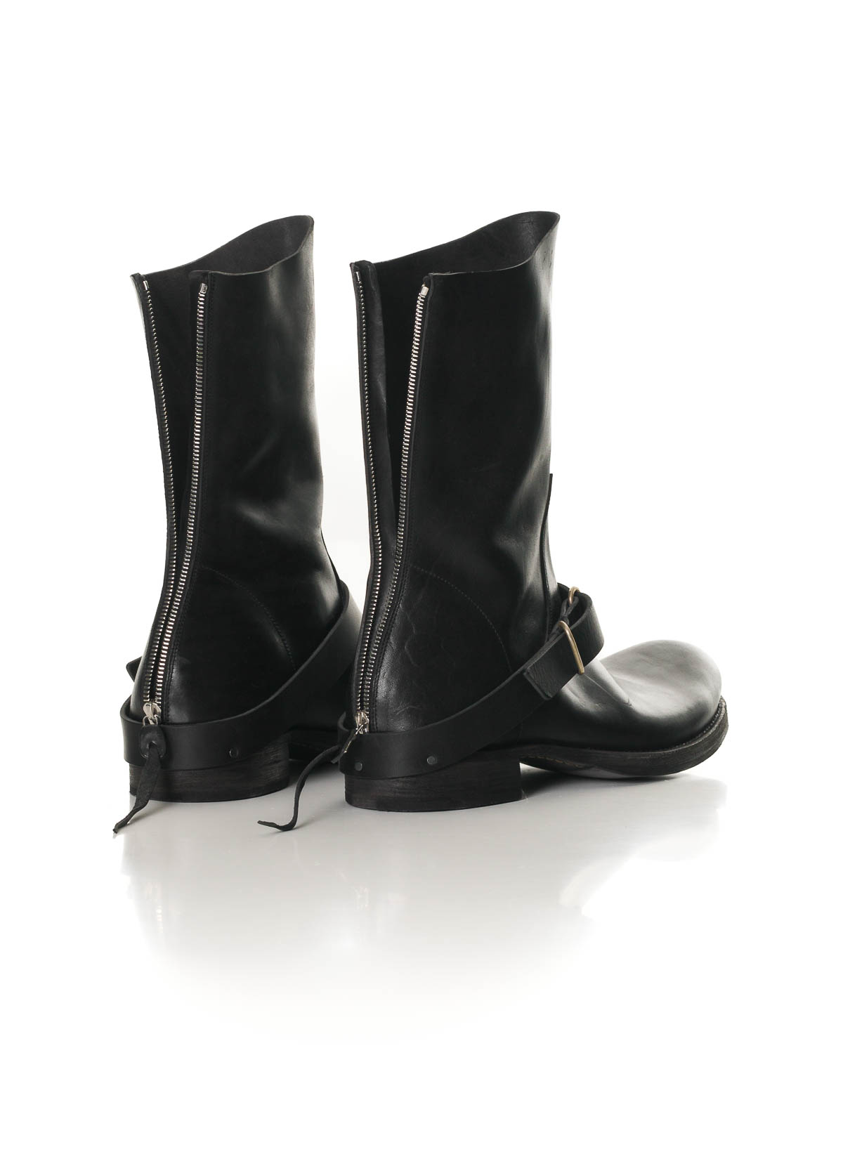 hide-m | M.A+ Maurizio Amadei Tall Buckle Back Zip Boot S1C3Z, black