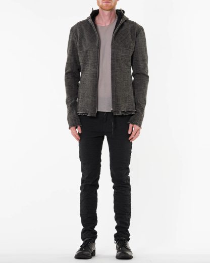 MA Maurizio Amadei Men Relaxed Aviator Jacket J224HZ JP Heren Jacke heavy jersey cotton carbon hide m 3