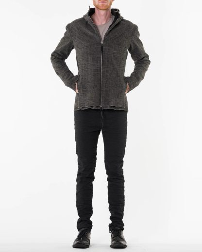MA Maurizio Amadei Men Relaxed Aviator Jacket J224HZ JP Heren Jacke heavy jersey cotton carbon hide m 4