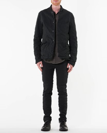POEME BOHEMIEN Men Jacket GI 02 T 120 99 Herren Jacke cotton linen mtf ea black hide m 3