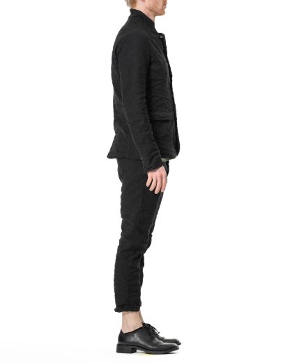 POEME BOHEMIEN Men Lined Jacket GI 02 T 120 99 Herren Jacke Blazer cotton linen mtf elastan black hide m 6