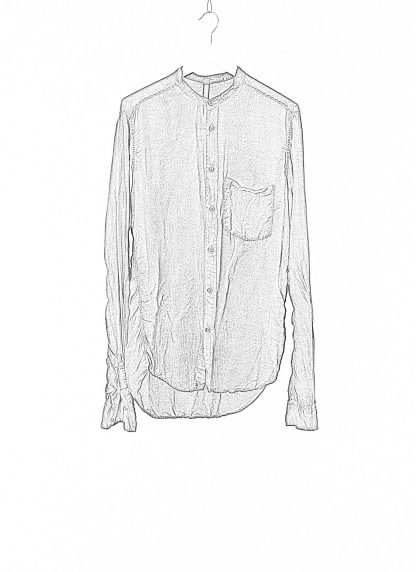 POEME BOHEMIEN Men Mandarin Collar Shirt Patch Pocket Loose Fit SH 10 T 266 85 Herren Hemd cotton linen dark grey hide m 2