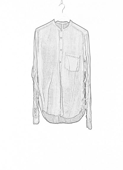 POEME BOHEMIEN Men Mandarin Collar Shirt Patch Pocket Loose Fit SH 10 T 266 90 Herren Hemd cotton linen carbon hide m 2