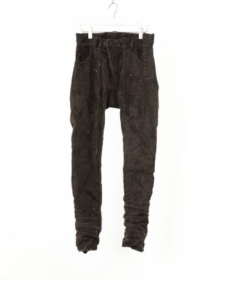 BORIS BIDJAN SABERI men pants P13HS TF F1504K Hand Stitched 16H Treated Body Molded Resin Dyed Herren Hose Jeans exclusively limited cotton pu oil brown hide m 1