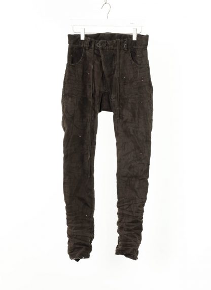 BORIS BIDJAN SABERI men pants P13HS TF F1504K Hand Stitched 16H Treated Body Molded Resin Dyed Herren Hose Jeans exclusively limited cotton pu oil brown hide m 1
