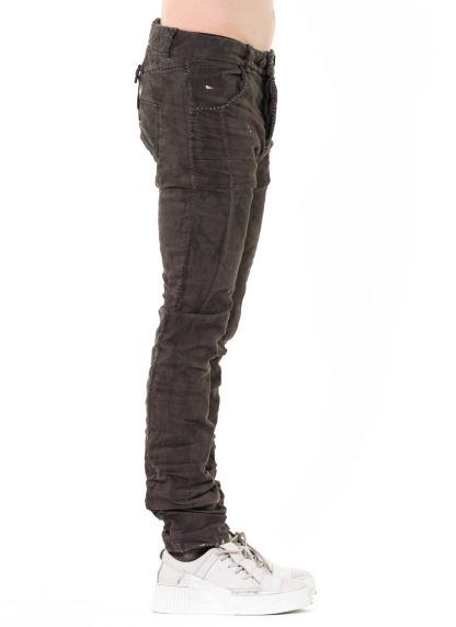 BORIS BIDJAN SABERI men pants P13HS TF F1504K Hand Stitched 16H Treated Body Molded Resin Dyed Herren Hose Jeans exclusively limited cotton pu oil brown hide m 4