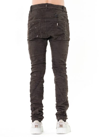 BORIS BIDJAN SABERI men pants P13HS TF F1504K Hand Stitched 16H Treated Body Molded Resin Dyed Herren Hose Jeans exclusively limited cotton pu oil brown hide m 5