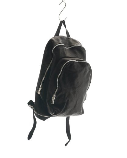GUIDI DBP06 Men Women 2 Zip Backpack Herren Damen Rucksack soft horse full grain leather black hide m 3