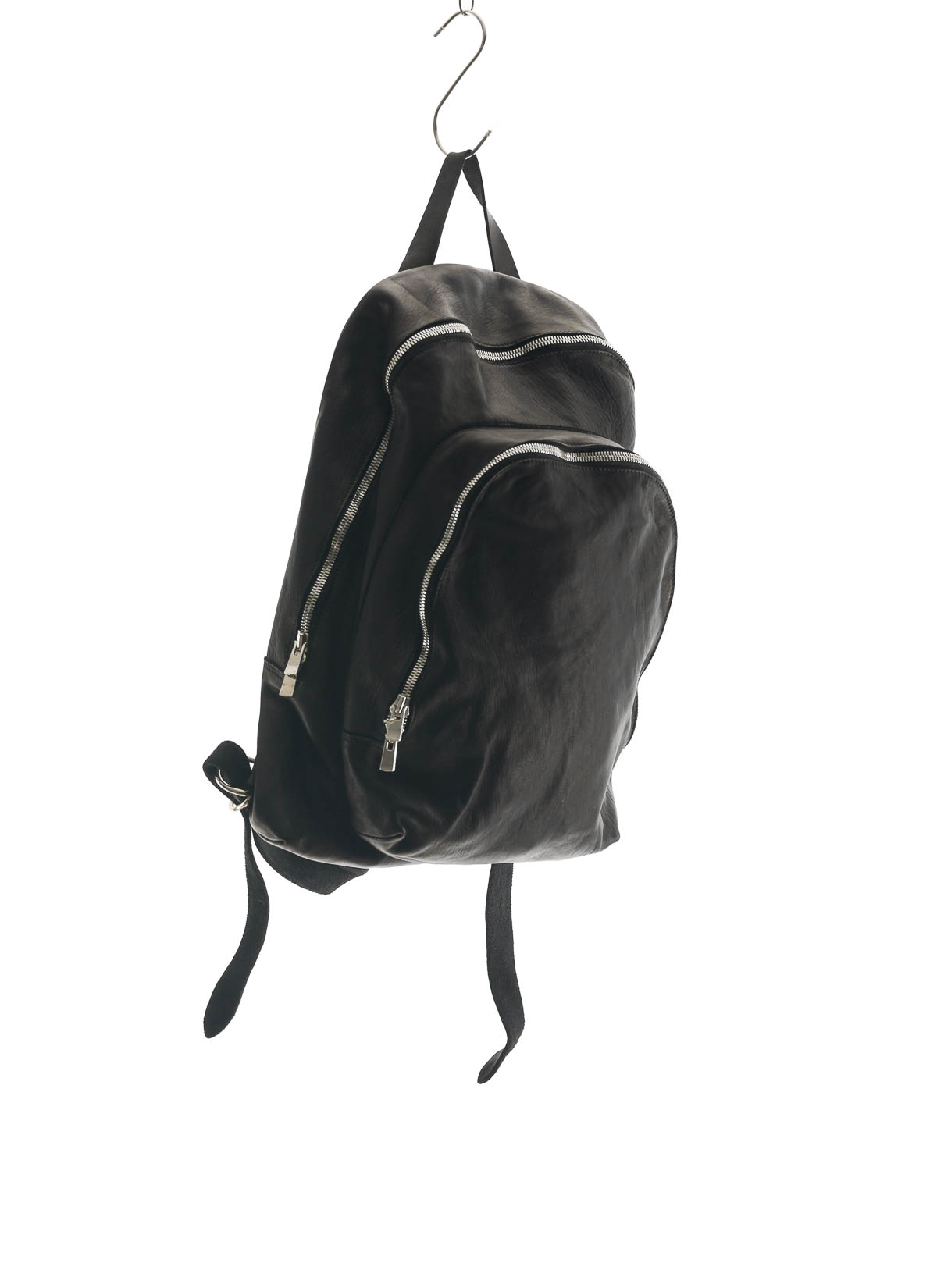 hide-m | GUIDI DBP06 2 Zip Backpack, black horse leather