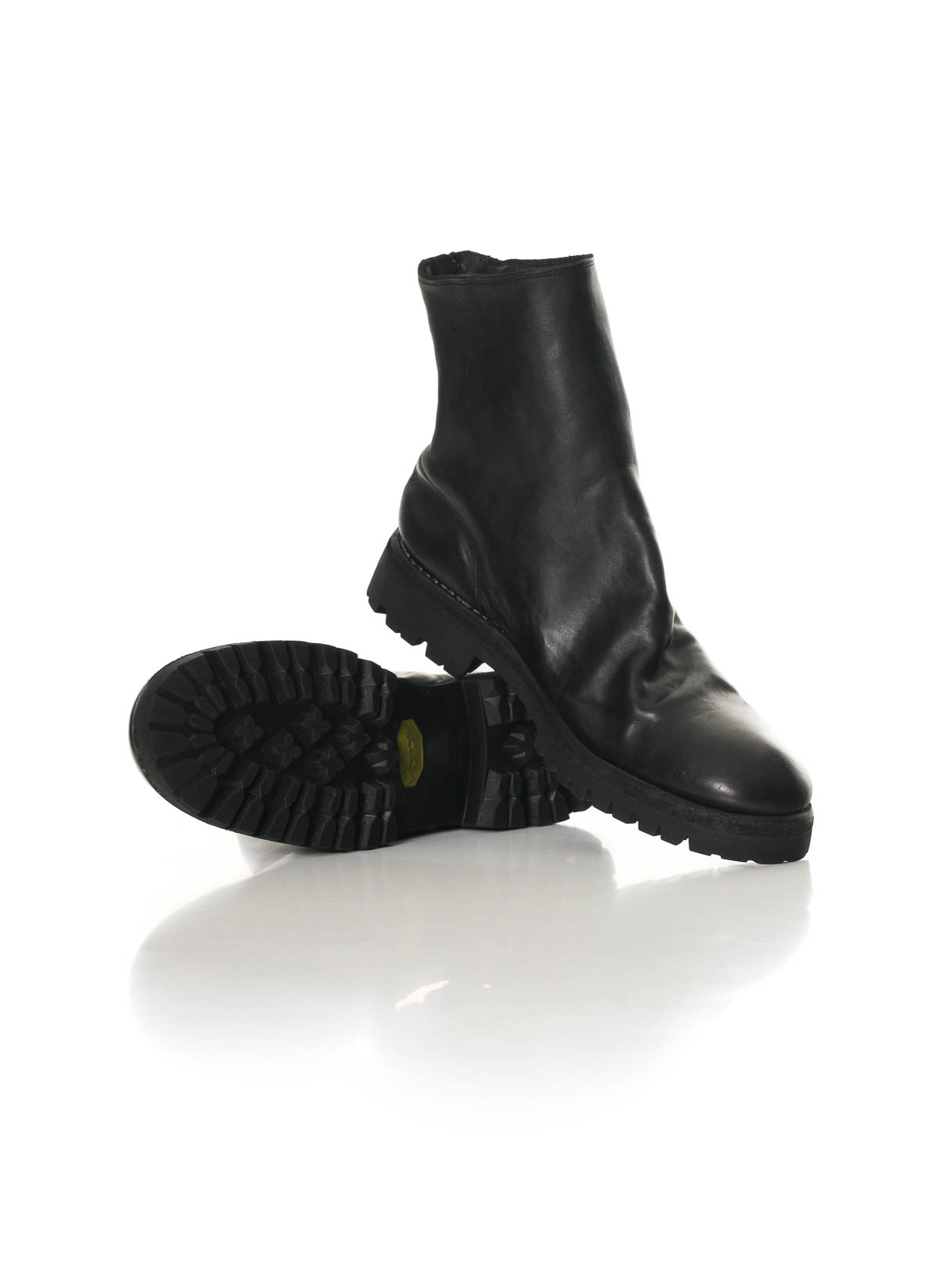 hide-m | GUIDI 796V Back Zip Ankle Boot With Vibram Sole, black horse