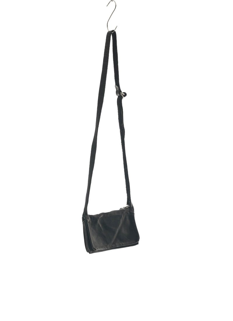 hide-m | GUIDI PKT05 Small Pockets Bag, black kangaroo leather