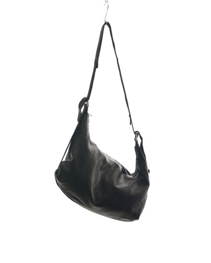 hide-m | GUIDI Q15 Medium Crossbody Bag, black horse leather