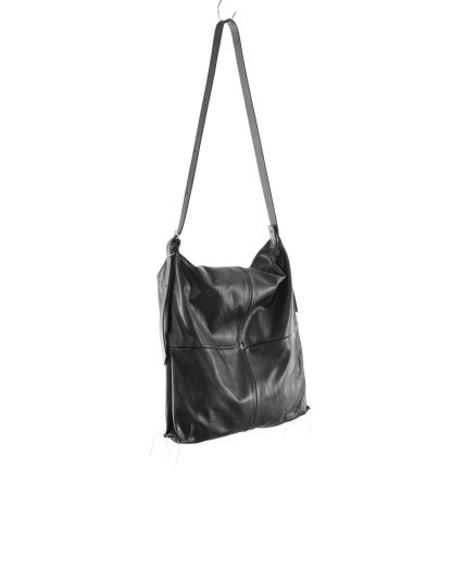 MA Maurizio Amadei BQ54 SY1.0 Large Squared Shoulder Bag Tasche soft washed cow leather black hide m 3