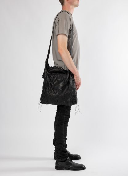 MA+ Maurizio Amadei BQ54 SY1.0 Large Squared Shoulder Bag herren damen tasche soft washed cow leather black hide m 12
