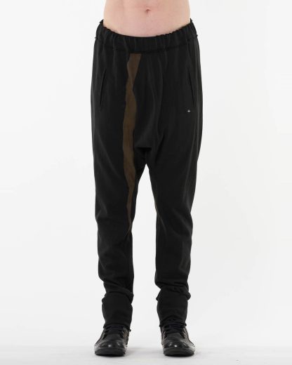 MA Maurizio Amadei Men P570 HP JM4 Elastic Waist Low Crotch 2 Pocket Pants Herren Hose Joggers black medium jersey cotton black hide m 3