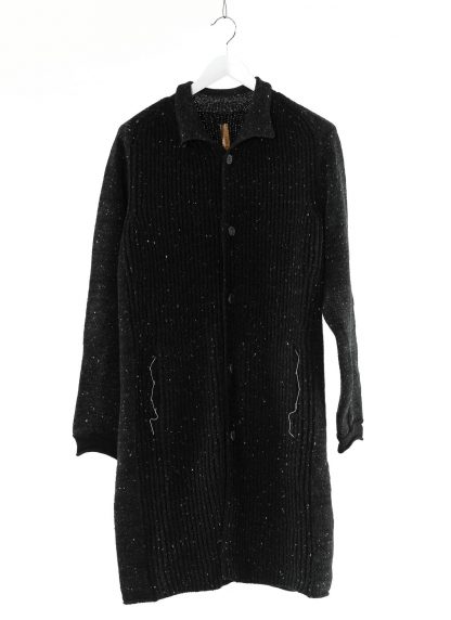 LAYER 0 Layer Zero Men Knitted Coat 5 Herren Strick Mantel Jacket Jacke cashmere hemp dark grey black hide m 1